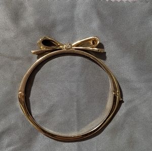 Kate Spade bow bangle with stones, gold